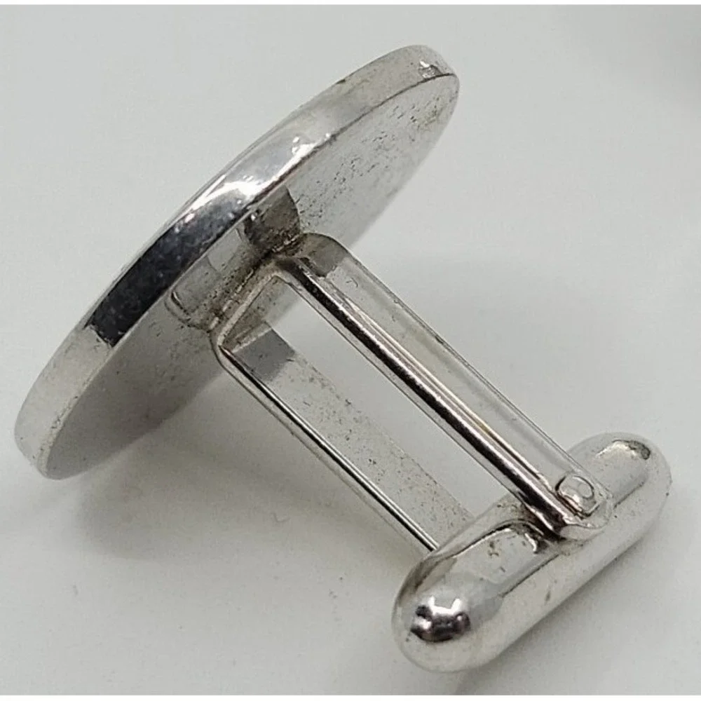 VINTAGE MASONIC CUFFLINKS FREEMASONRY SILVERTONE‎ CIRCLES ESTATE CLEANOUT FIND